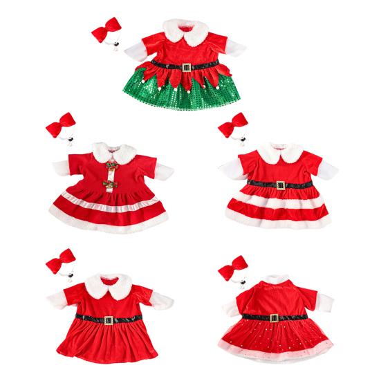 Рождественский наряд для гуся Костюм гуся Санта-Клауса Одежда для рождественского гуся для 23" цементных или пластиковых гусей Декор для лужайки и сада