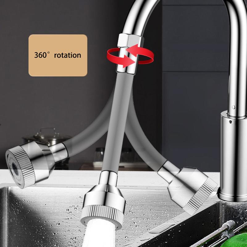 Stainless Steel Faucet Extender Universal Rotating Flexible Extension Pipe Anti Splash Water Nozzle Kitchen Tap Accessories