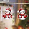 Плоские 2D висячие серьги-снеговики красного цвета, легкий акриловый материал, идеально подходят для подарков на вечеринку, ювелирных изделий и рождественских подарков.