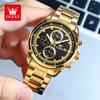 OLEVS TY713 Watches For Man Original Stainless Steel Multifunctional Quartz Watch Waterproof Luminous Date Watches Box Gifts