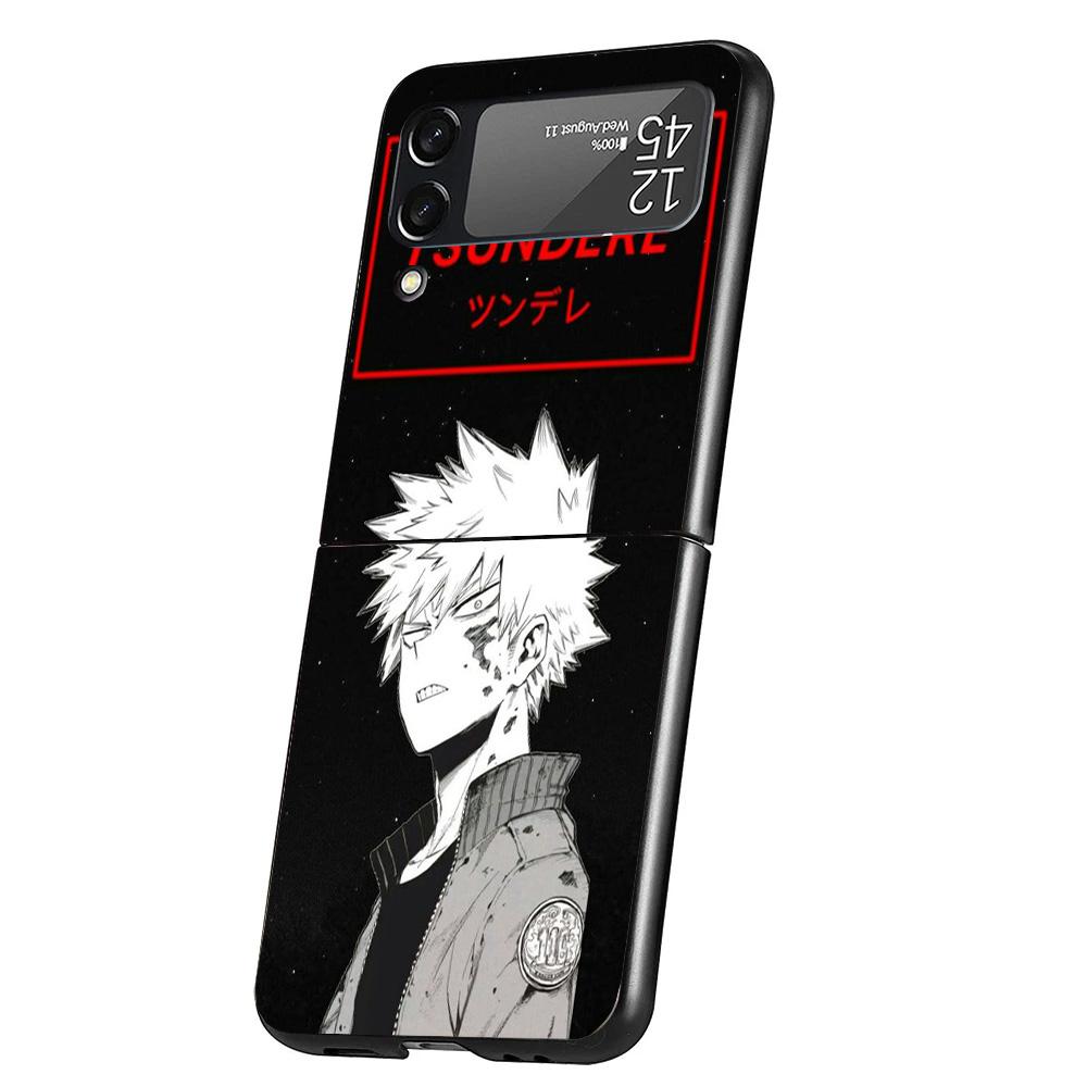 My Hero Bakugou Katsuki Case Phone Cover for Samsung Galaxy Z Flip 7 6 5 4 3 5G ZFlip7 ZFlip6 ZFlip5 ZFlip4 ZFlip3 Black Fundas