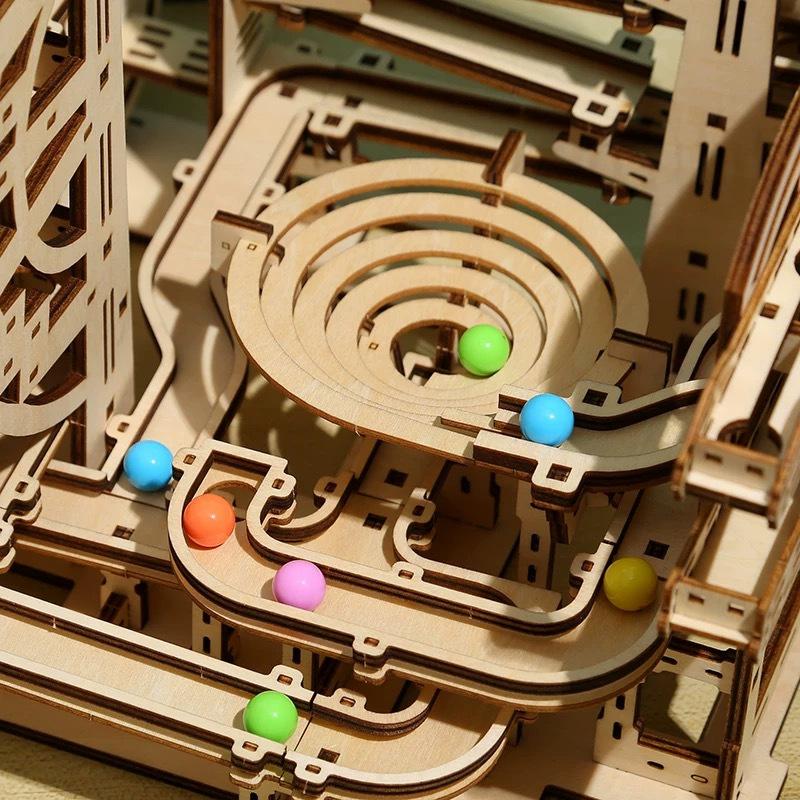 3D three-dimensional puzzle track marbles maze wooden toy