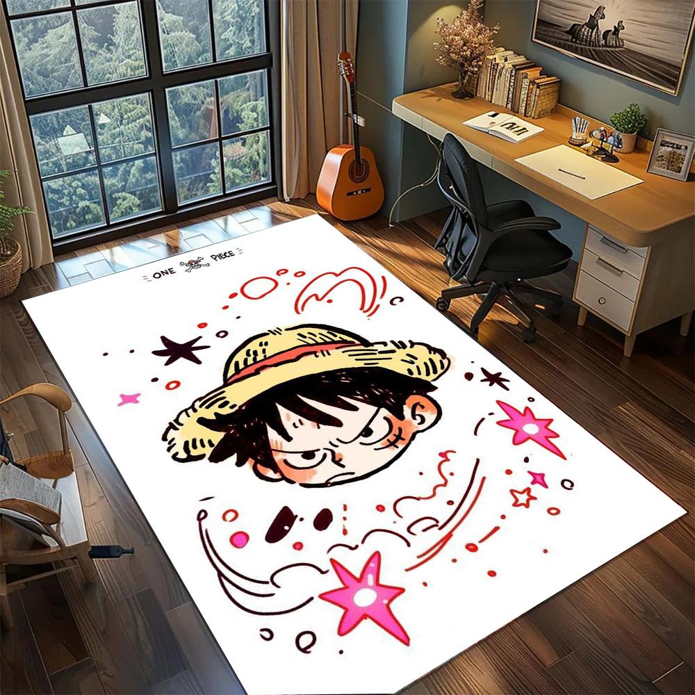 Luffy Gamer Room Functional Floor Mat, Non Slip Washable Large Area Rug Carpet Bedroom Decor.-TING