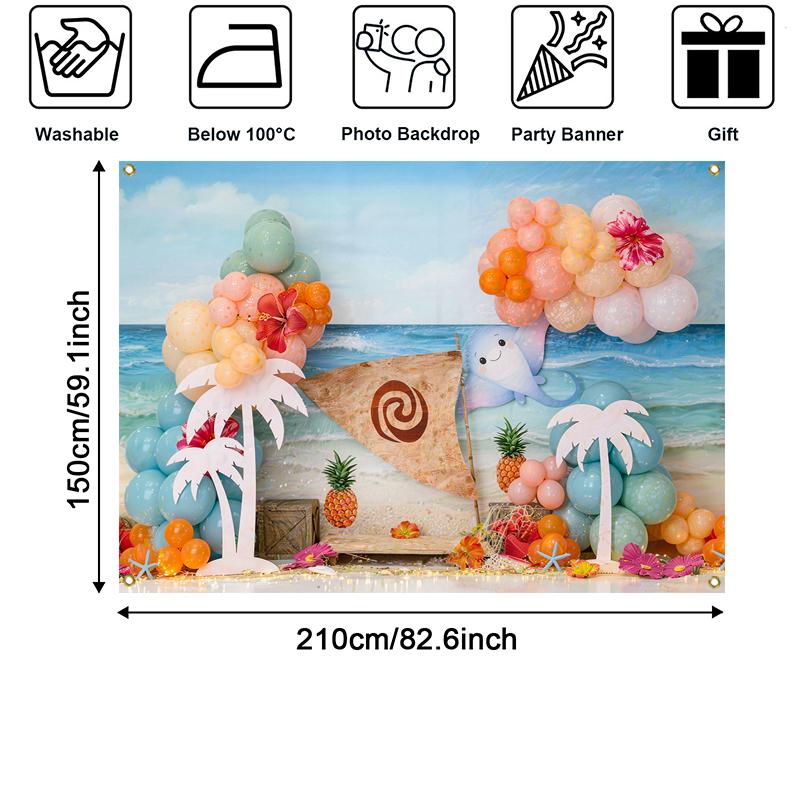 LS Summer Tropical Beach Balloons Backdrops Kids Baby Birthday Photography Child Photocall Boy Girl Surfboard Backgrounds