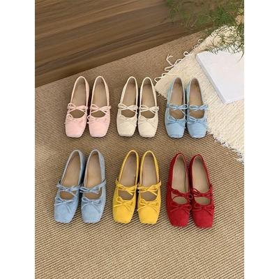 Балетки Мэри Джейн на скрытой платформе с бантом женские туфли 2025 весна-лето французские маленькие красные вечерние туфли