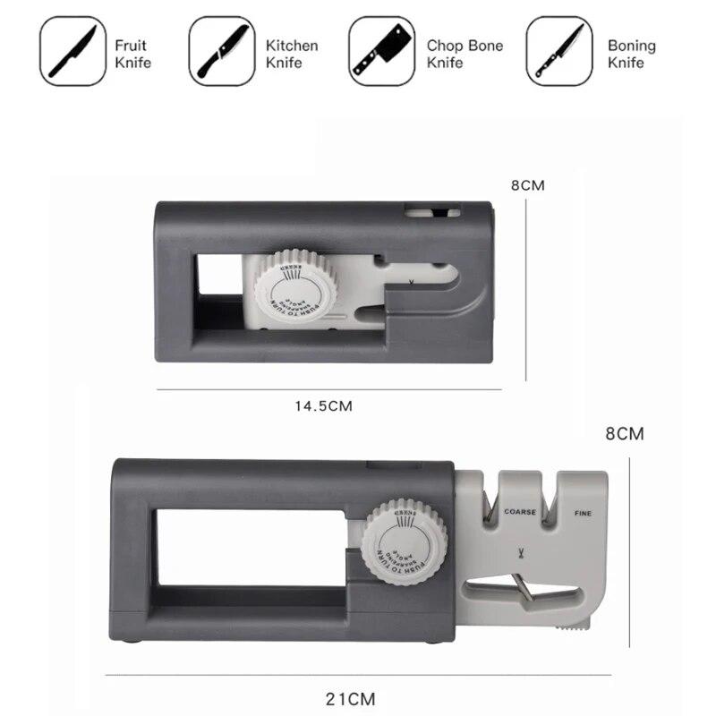 Новая точилка для ножей, регулируемый угол, 3 этапа, инструмент для заточки ножниц, ручная быстрая точилка для ножей, шлифовальная машина, точильный камень для ножей