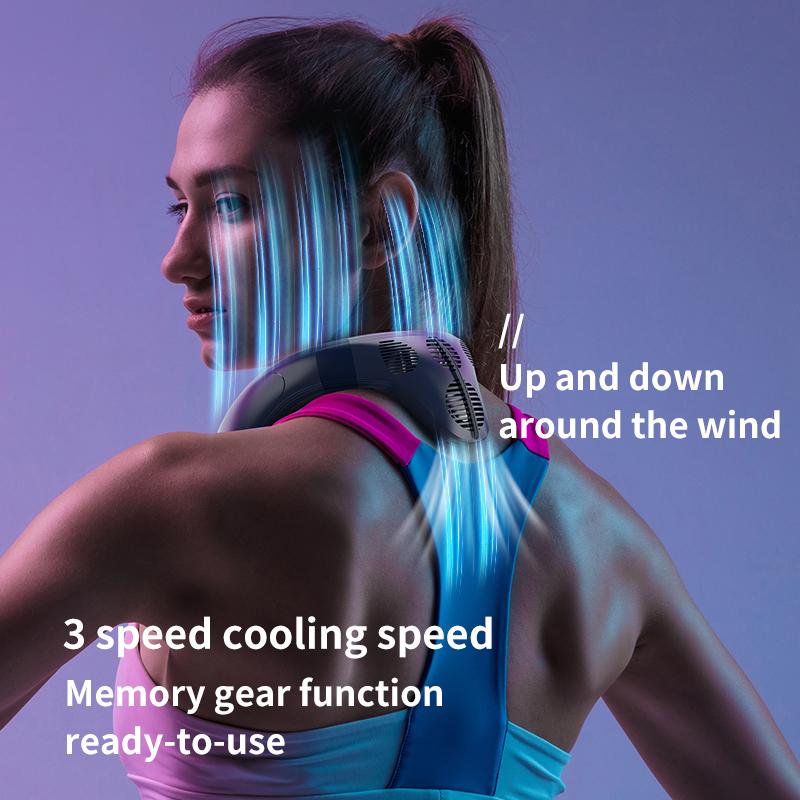 Новый портативный шейный вентилятор 5200 мАч Кондиционер для шеи Перезаряжаемый полупроводниковый охлаждающий вентилятор Уличный персональный вентилятор Носимый охладитель