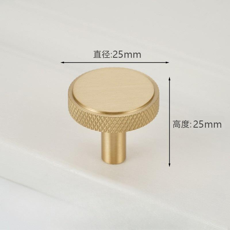 Knurled Solid Brass Furniture Handles Golden Handles for Wardrobe and Drawer Opulent Hardware Finishes Kitchen Cabinet Handles