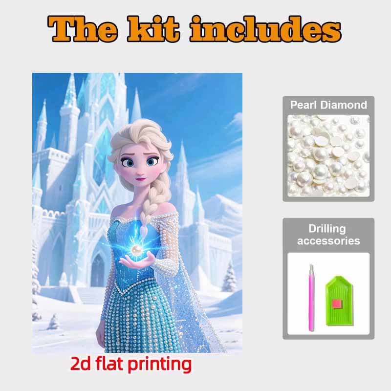 Disney Жемчужная живопись Замороженная Эльза 5D DIY Жемчужная картина Поделки для взрослых/начинающих Идеи для подарков Декор для дома
