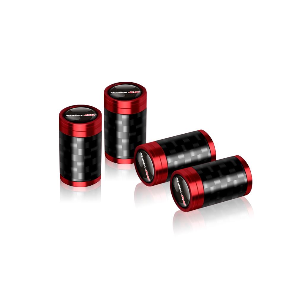 4Pcs Metal Carbon Fiber Car Wheel Tires Valve Caps Emblem Cover For Honda Civic Accord Prelude Mugen City Pilot Auto valve cap ajw256