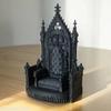 3D-печатный трон в готическом стиле Изысканные узоры Крутой вид для кукольной фигурки 1/12 1/14 Домашний декор Украшение для стола