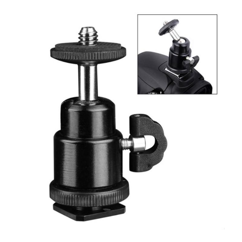 ABS Ball Head Stand for Hot Shoe with 360 Rotation For Most Cameras Tripods LED Video Lights Videography