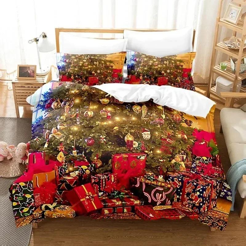3D Merry Chrismas Fashion Bedding Set Boys Girls Twin Queen Size Duvet Cover Pillowcase Bed Kids Home Textileextile