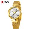 Ofns 1643 Brand Original Classic New Watches Fashion Women Quartz Movement Watch Geometric Dial Mesh Leather Belt Wristwatches