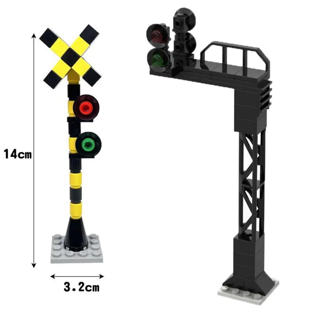 City Street Series Building Blocks Accessories Rail Transit Train Signal Light Railings Brick Toilet Flower Bed Phone Box Toy