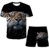 Boys Girls Tiger Clothes Sets Summer Cute T Shirts Short Pants 1-14 Year 2pcs Clothing Suits Kids Fashion Casual Costume Outfits