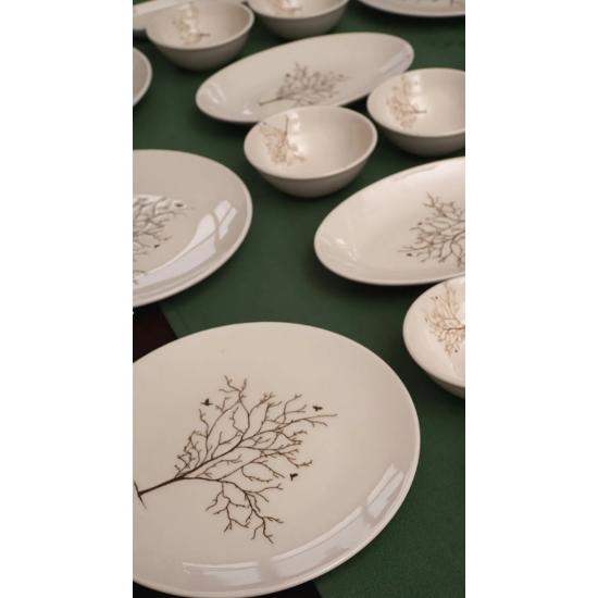 Фарфоровый набор для завтрака «Древо жизни», 16 предметов, на 6 персон