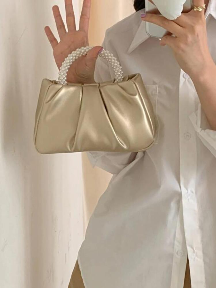 Сумки с верхней ручкой для женщин, новые милые модные сумки для девочек, простые женские плиссированные кожаные сумки через плечо, женские вечерние сумки