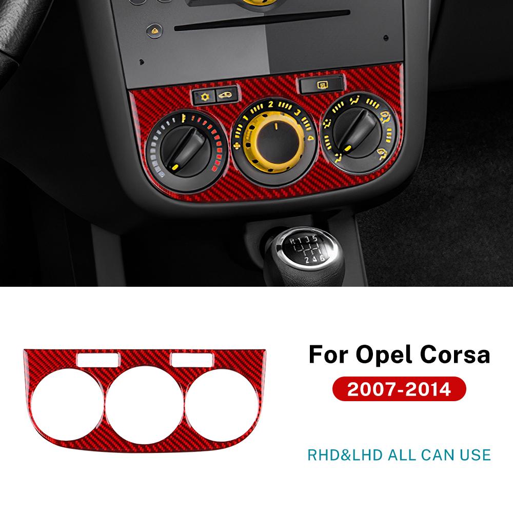 Настоящая мягкая карбоновая наклейка для Opel Corsa 2007 2008 2009 2010 2011 2012 2013 2014 LHD RHD Автомобильная панель с ручками управления климатом центральной консоли