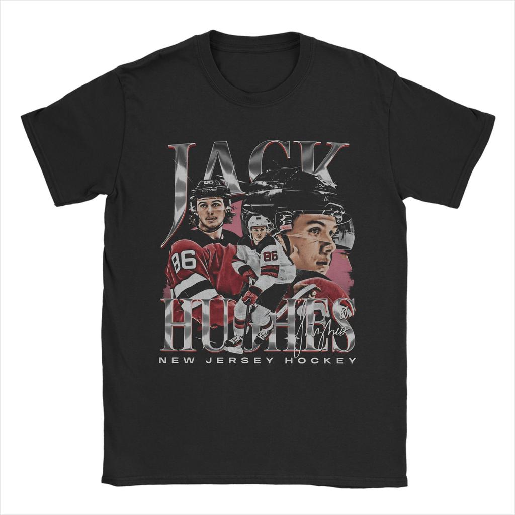 Unisex TShirts Jack Hughes New Jersey Vintage Humor 100 Cotton Tee Shirt Short Sleeve T Shirts Round Neck Tops Gift Idea