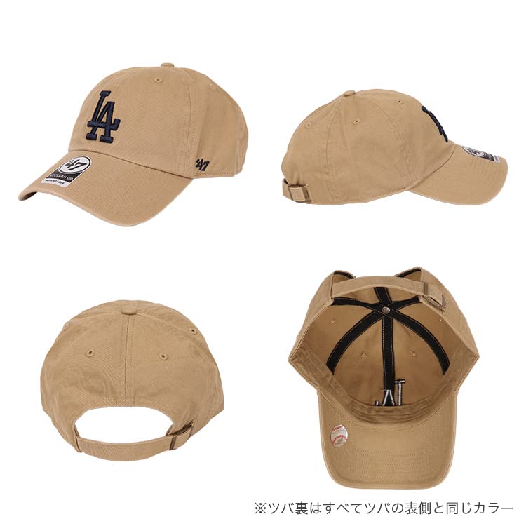 47 Brand 47 Dodgers Clean Up Cap for Men and LA Los Angeles Khaki X One Size Fits All Women, Logo, Low-Profile Cap, MLB, Dodgers, Khaki, [Used]