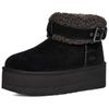 Sheepskin Versatile Comfortable Trendy Fashion Short Snow Boots Women Boots Black 1144041-BLK