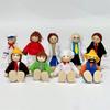 9 Character Wooden Articulated Toy People Promoting Imagination and Family Bonding