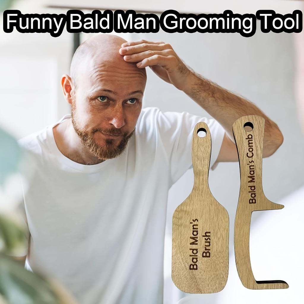 2Pcs/set Funny Comb For Bald Men Party Favors Hair Styling Tool For Adults Weird Stuff Father's Day Gifts Cute Aesthetic Gadgets