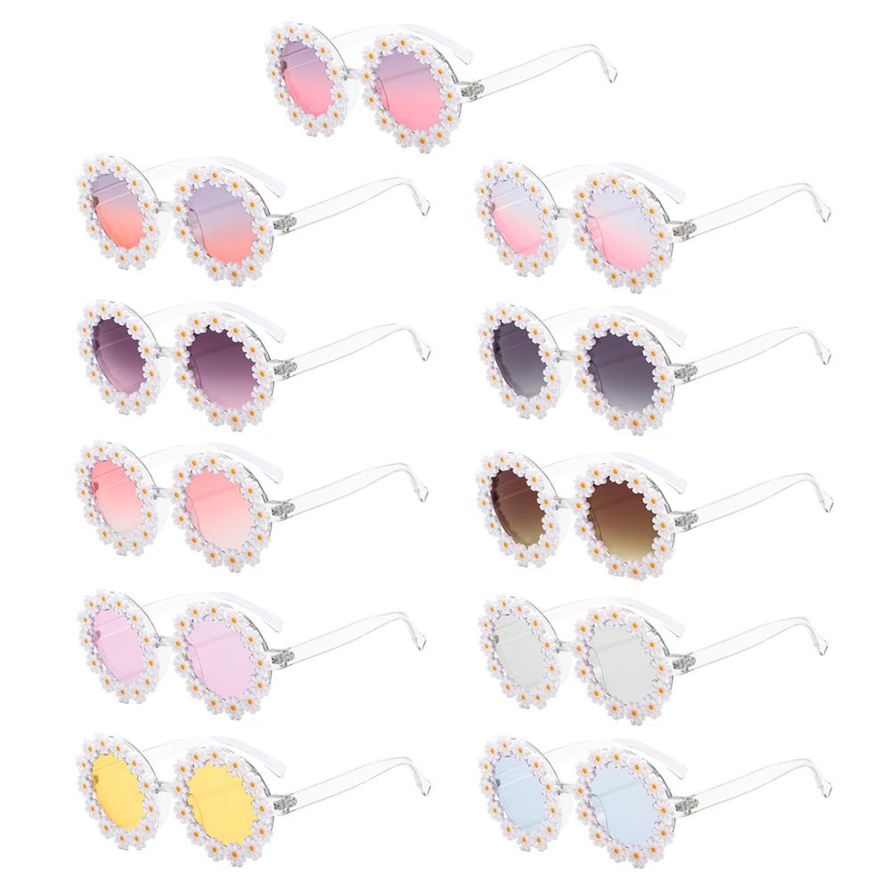 Adults Festival Party Daisy Sunglasses for Women Shades Flower Sun Glasses Round Frame