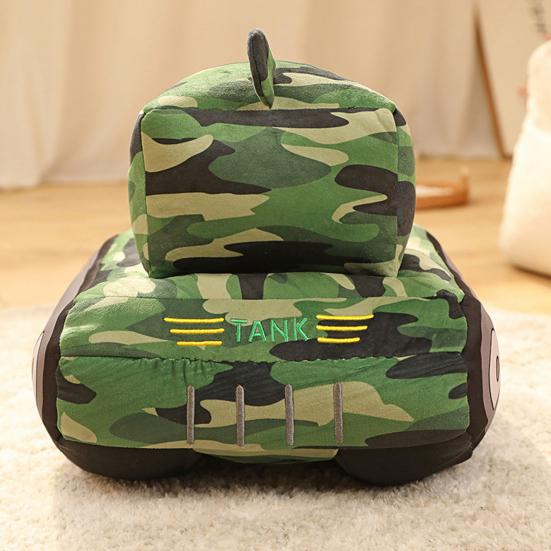 Tank Plush Toy Simulation Modeling Pentagram Pattern Camouflage Sleeping Accompany Hugging Cushion Children Plush Doll Pillow Toy Boys Toy Gift