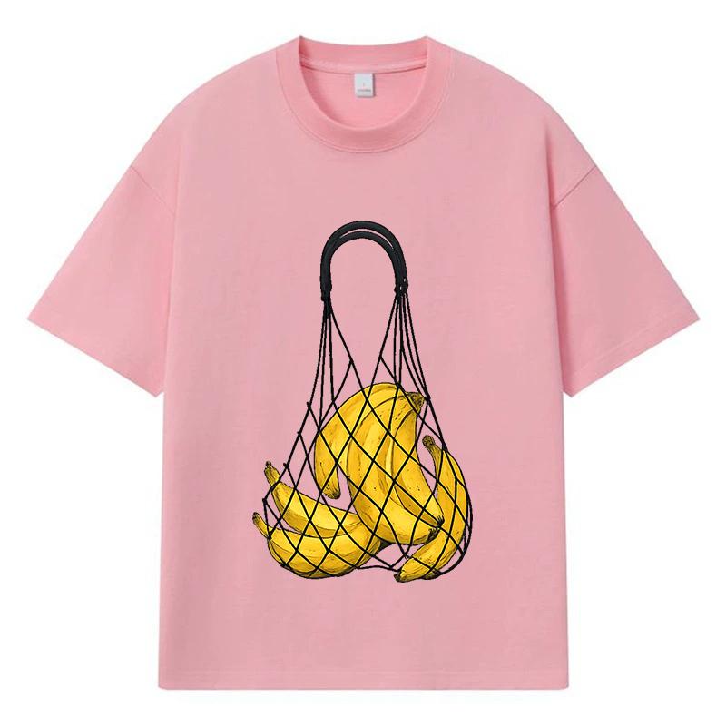 2026 Графическая футболка с принтом банана Y2k Харадзюку Уличная одежда 100% хлопок Повседневная футболка оверсайз летняя мужская футболка