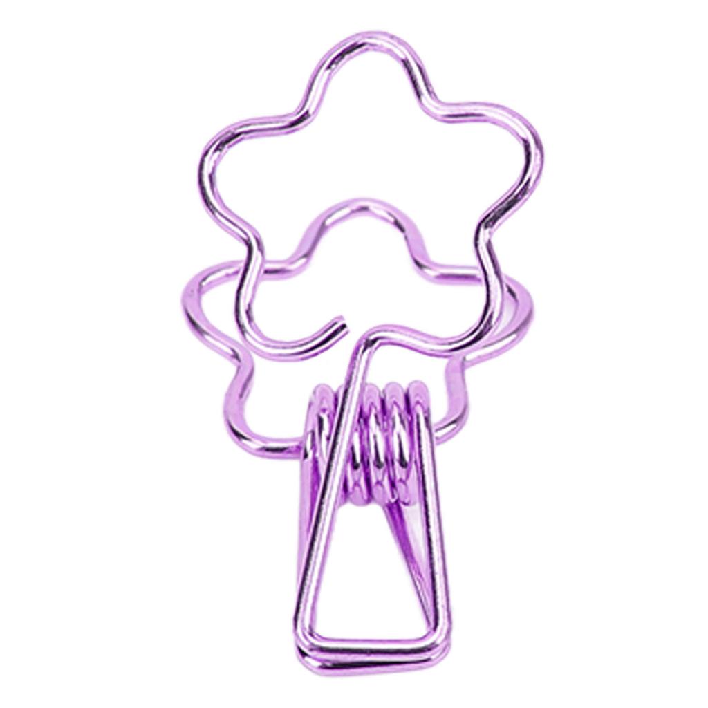 100pcs   Clips Cute Flower Shape Metal Hollowed   Tail Clips Paper Clamps for   Document Ticket