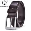 Ремни COOLERFIRE для мужчин, черный и коричневый верхний ремень из натуральной кожи с большой серебряной пряжкой, деловой ремень