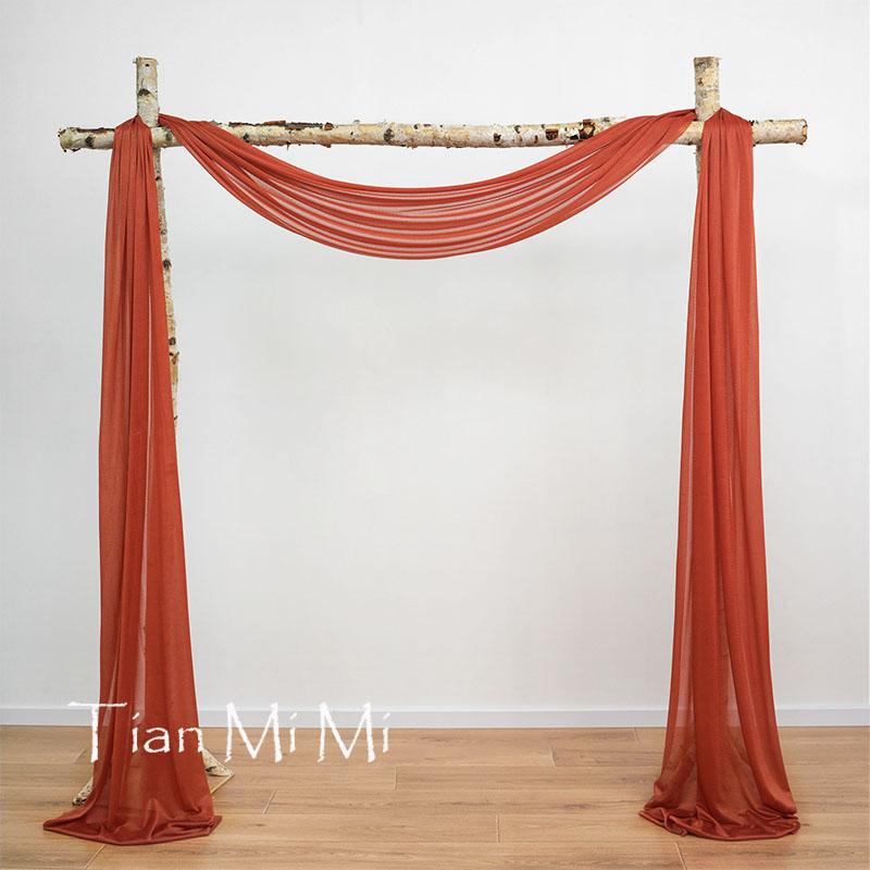 6 -10 Meters Wedding Arch Drape Fabric Sheer Chiffon Tulle Curtain Drapping Backdrop Party Supplies Drapery Ceremony Decoration