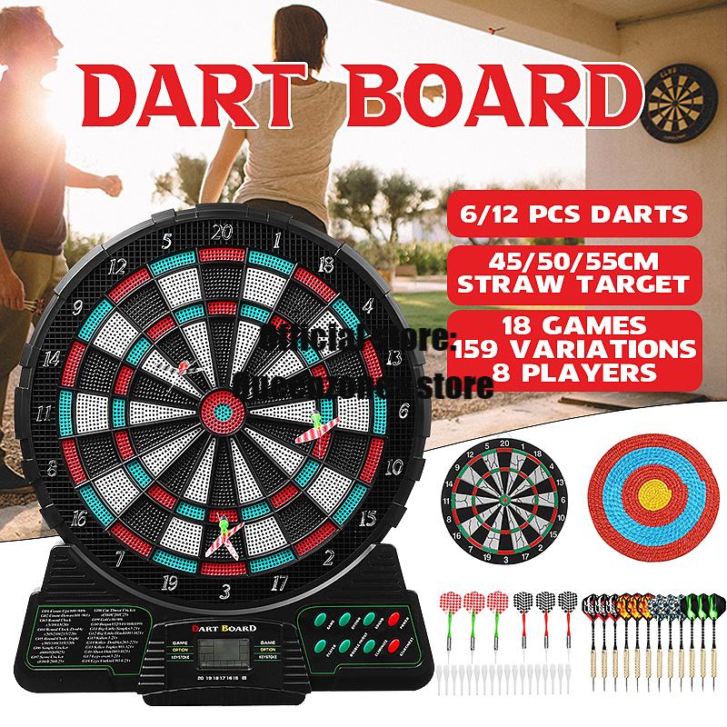 8 Games Automatic Scoring Dart Plate Board Sound Prompt Office Family Toys 159 Variations Electronic Dartboard Darts Game Set