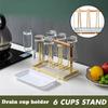 Держатель для сушки железной чашки, 6 чашек, кофе, чая, стеклянная полка для хранения чашек, подставка для хранения, домашняя кухня