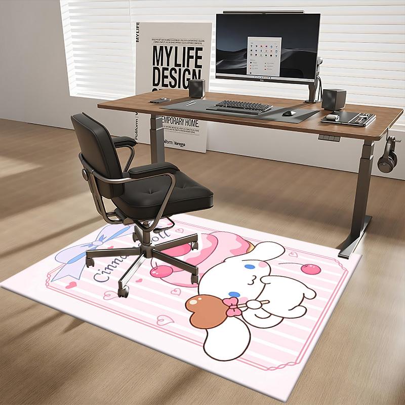 Cinnamoroll Anime Cartoon Design Chair Mat Non-Slip Carpet for Office, Home Decor, Living Room, Bedroom, Game Room, Dormitory Gift Seasonal Universal.