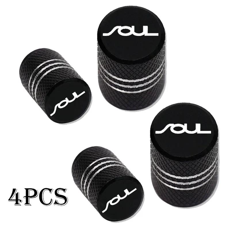 4pcs Car Wheel Tire Valve Caps Tyre Stem Covers Airdust Waterproof For KIA Soul Car Accessories