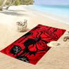Bold crimson roses flourish Print beach towel, quick drying, suitable for travel, outdoor sports, jogging, the beach and swimming, gift