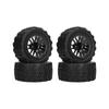 4pcs RC Tires Plastic Black Wear Resistant Micro Crawler Tires with Combiners Nuts for 18 for 110