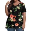 Женские топы больших размеров, шорты с рукавами, рубашки с V-образным вырезом, повседневная одежда, топы с принтами