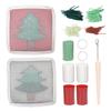 Latch Hook Kit Cute Christmas Tree Pattern DIY Crochet Cup Mat Soft Comfortable Colorful Latch Hook