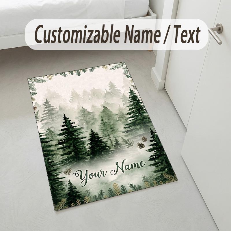 Medieval Pizza Theme Soft Crystal Velvet Rug Custom Name & Text Print Non Slip Floor Rug for Bedroom Living Room
