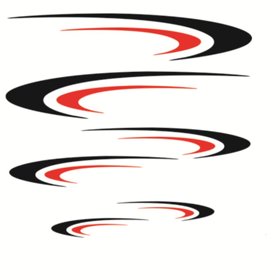 Автомобильные наклейки с боковыми полосами на кузов Виниловые наклейки Черный+Красный Для Кемпера Автодома Прицепа