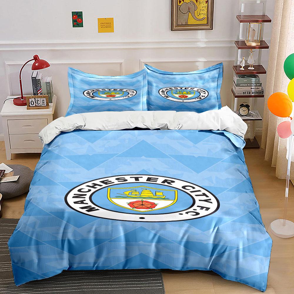 Manchester City FC logo. Bedding sets Duvet cover sets Duvet covers Pillowcases(1*Duvet Cover 2*Pillowcases without duvet insert)