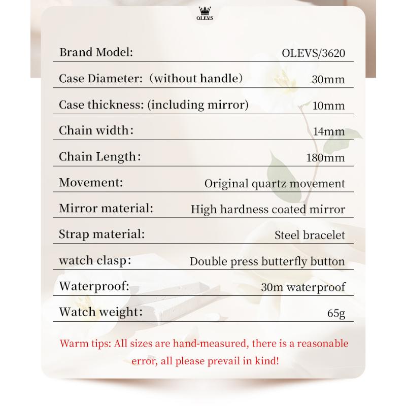 OLEVS Original Women‘s Gold Watch Ladies Analog Quartz Elegant Diamond Wristwatch Waterproof Luminous Women Watches