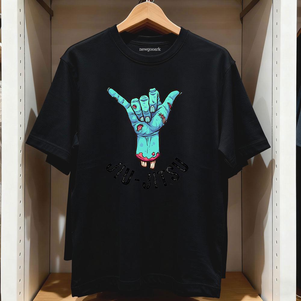 Jiu Jitsu Shaka Zombi Hand Graphic Essential TShirt Woman Man Casual Cotton Graphic T Shirts Streetwear Camisetas Ropa Hombre