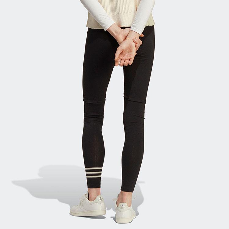 Adidas Originals Trefoil Striped Logo Print Slim Fit Straight Leg Sports Pants Women Bottoms Black IB7313