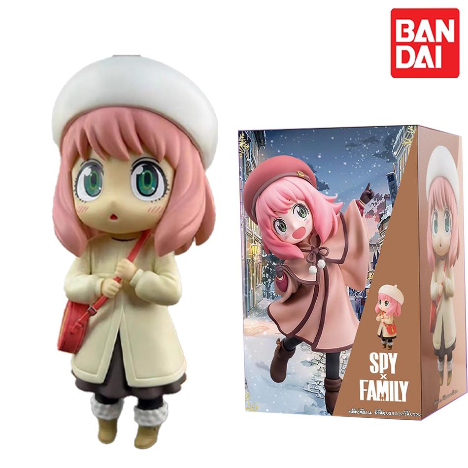 New  Anime Spy X Family CODE:White 14cm Toy PVC Anya Winter Clothing Detective Image Desktop Decorations Cute Gift for Kids