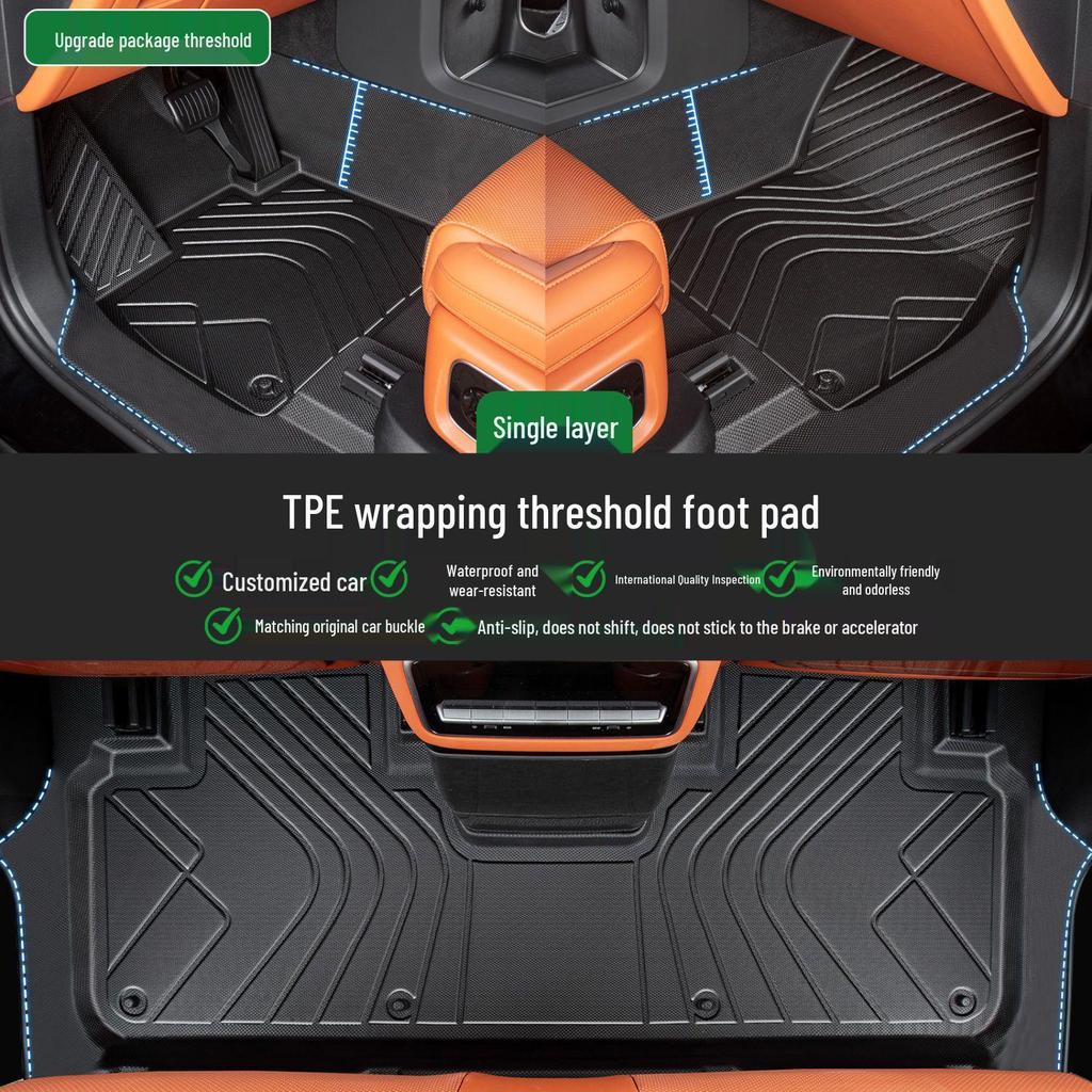 Geely Galaxy A7 Полный комплект ковриков для пола из ТПЭ с накладками на пороги - 26 Ковриков для ног нового дизайна